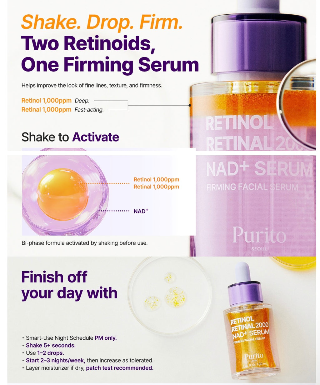 PURITO SEOUL Retinol Retinal 2000 NAD+ Serum 30ml
