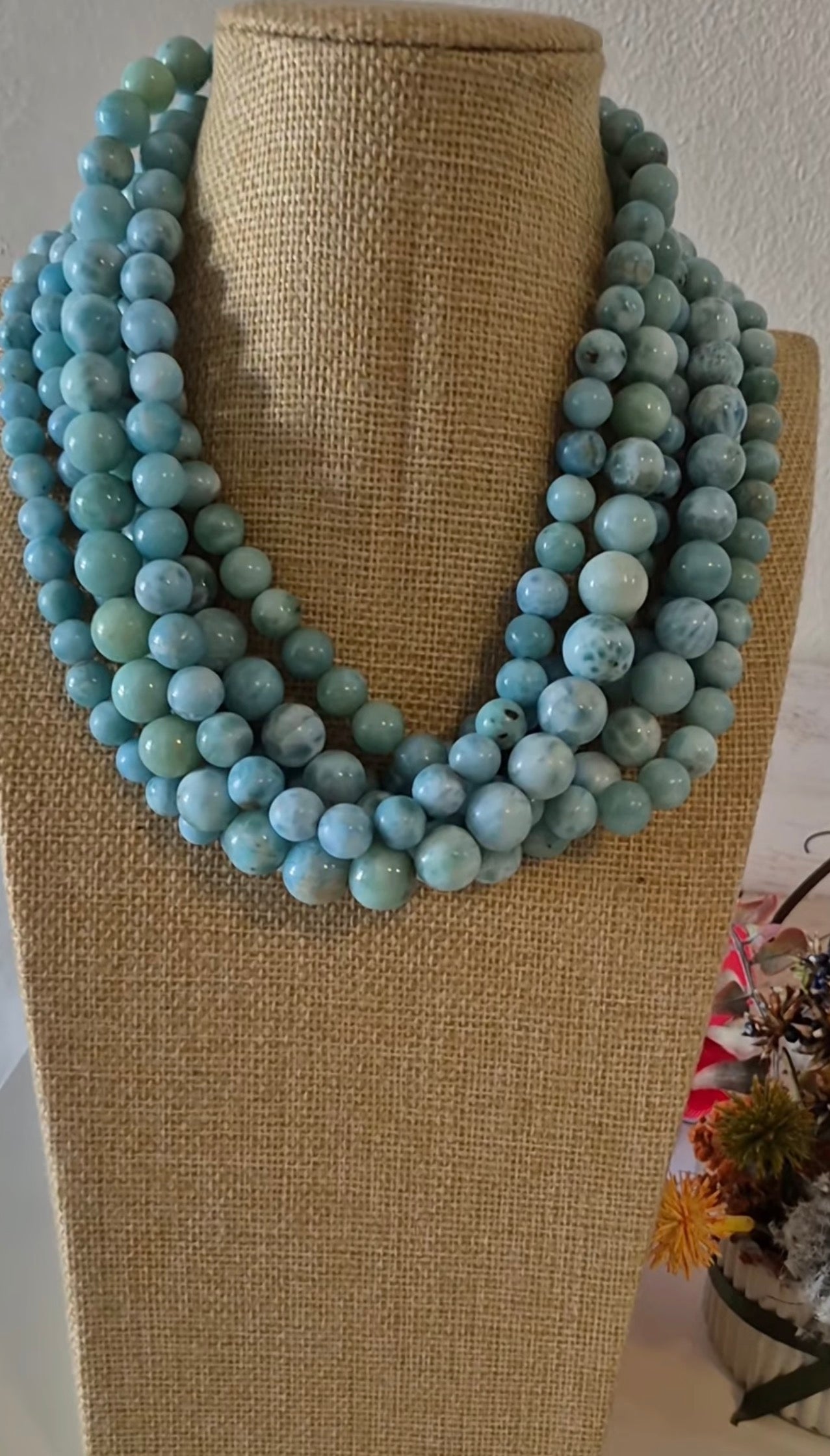 Larimar choker necklace